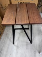 Side Table with Teak Top and Finished in Black (Powder Coated Alumunim To Be Picked Up in Boca Showr