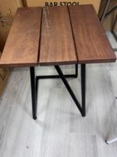 Side Table with Teak Top and Finished in Black (Powder Coated Alumunim To Be Picked Up in Boca Showr