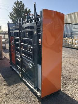 TMG-CSC11 10FT CATTLE SQUEEZE CHUTE W/ SCALE