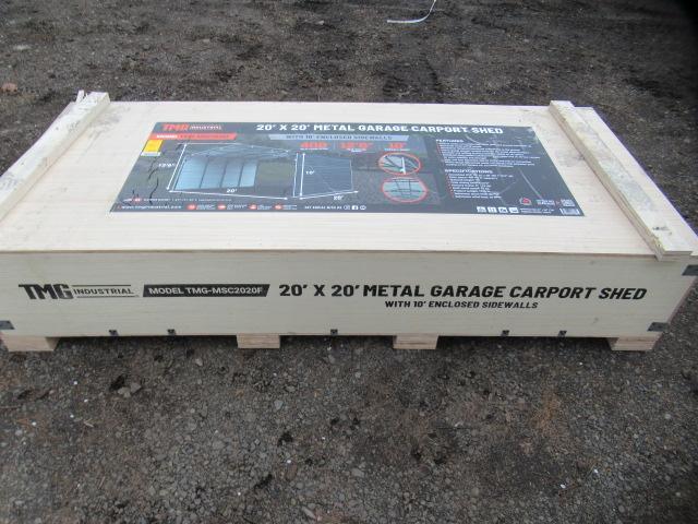 2024 TMG-MSC2020F 20' X 20' METAL GARAGE CARPORT SHED (UNUSED)