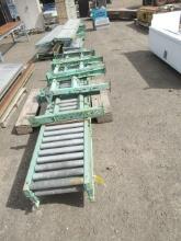 (3) 10' X 18'' ROLLER TABLES W/ 14.5'' ROLLERS & STANDS