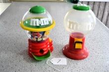 2 M&M candy dispensers