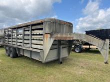 20' DOUBLE AXLE GOOSENECK STOCK TRAILER