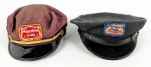 (2) Vintage Meadow Gold Products Visor Caps