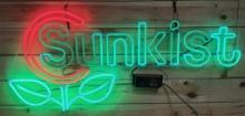 4ft Vintage Sunkist Soda Neon Skeleton Adv Sign