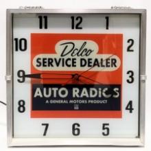 Delco Auto Radios Service Dealer Adv. Clock