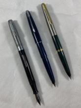 THREE FOUNTAIN PENS