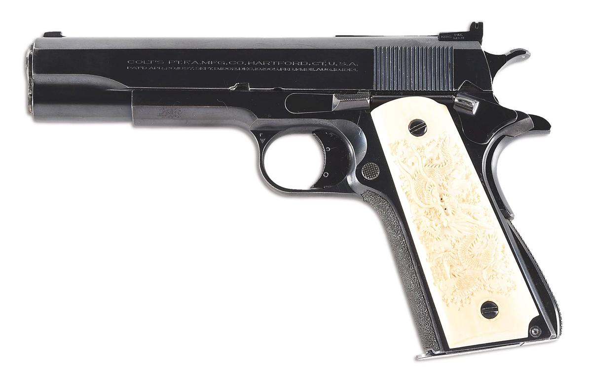 (C) CUSTOMIZED COLT PRE-WAR NATIONAL MATCH GOVERNMENT MODEL .45 ACP SEMI-AUTOMATIC PISTOL.