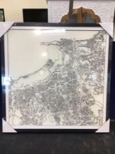 Wood Carved Picture of Downtown San Diego
