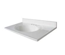 Glacier Bay 37in. Cultured marble vanity top