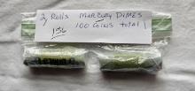 2 Rolls Mercury Dimes - 100 Coins