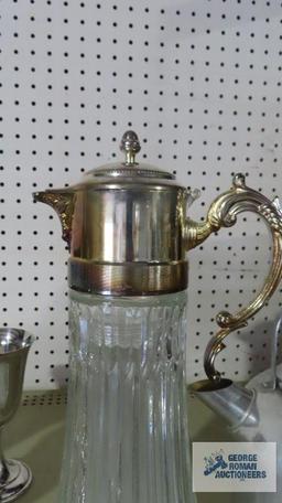 FB Rogers Silver Company Italy glass and silverplate coffee carafe/pitcher