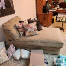 La-Z-Boy chaise lounge and decorative pillows