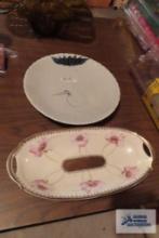 Old gray, Bavaria plate...and pink Poppy Ellare dish