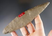 Excellent flaking on this 6 1/8" Bi-Pointed Knife. Found in Whitley Co., Indiana