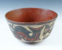7 1/8" Pre-Columbian Nazca Thin-Wall Bowl with excellent exterior paint design.
