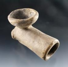 Well made 3 7/16" Shell-Tempered Effigy Pipe found in Pickett Co., Tennessee.