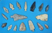 Group of 17 assorted flint artifacts that are mostly Ashtabulas recovered in the Ohio area.