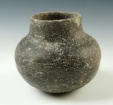 5" x 5 1/2" Mississippian Short Necked Jar recovered near Fortune Mounds in Cross Co., AR
