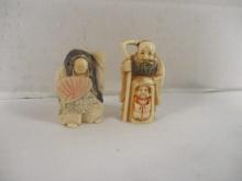 Two Pre Ban Carved Ivory Chinese Netsukes