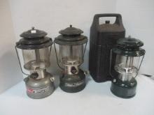 Three Coleman "The Powerhouse" Double Mantle Lanterns and