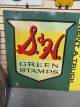 The Mathews Company "S&H Green Stamps" Double Sided Metal Street Sign
