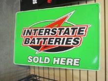 Metal "Interstate Batteries Sold Here" Sign