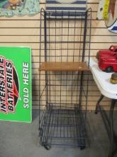 Old "Drink Pepsi-Cola" Metal Wire Store Display Rack with Casters