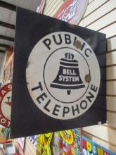 Old Bell System Public Telephone Double Sided sign