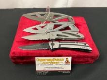 4x Gerber Folding Pocket Knives, models 2x Paraframe, Harsey Airframe, Traverse