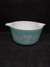 Vintage Pyrex Baking Dish-Turquoise Blue Amish Butterprint