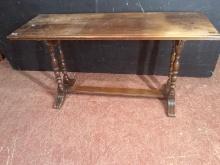 Antique Oak Library Trestle Table