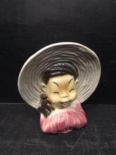 Vintage Royal Copley Head Vase Planter