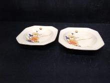 Pair Mikasa Continental Ivory Rimmed Soup Bowls