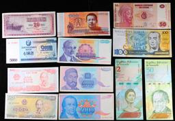 Lot of 24 Foreign Currency Notes - Variety of Countries, Years, Denominations!