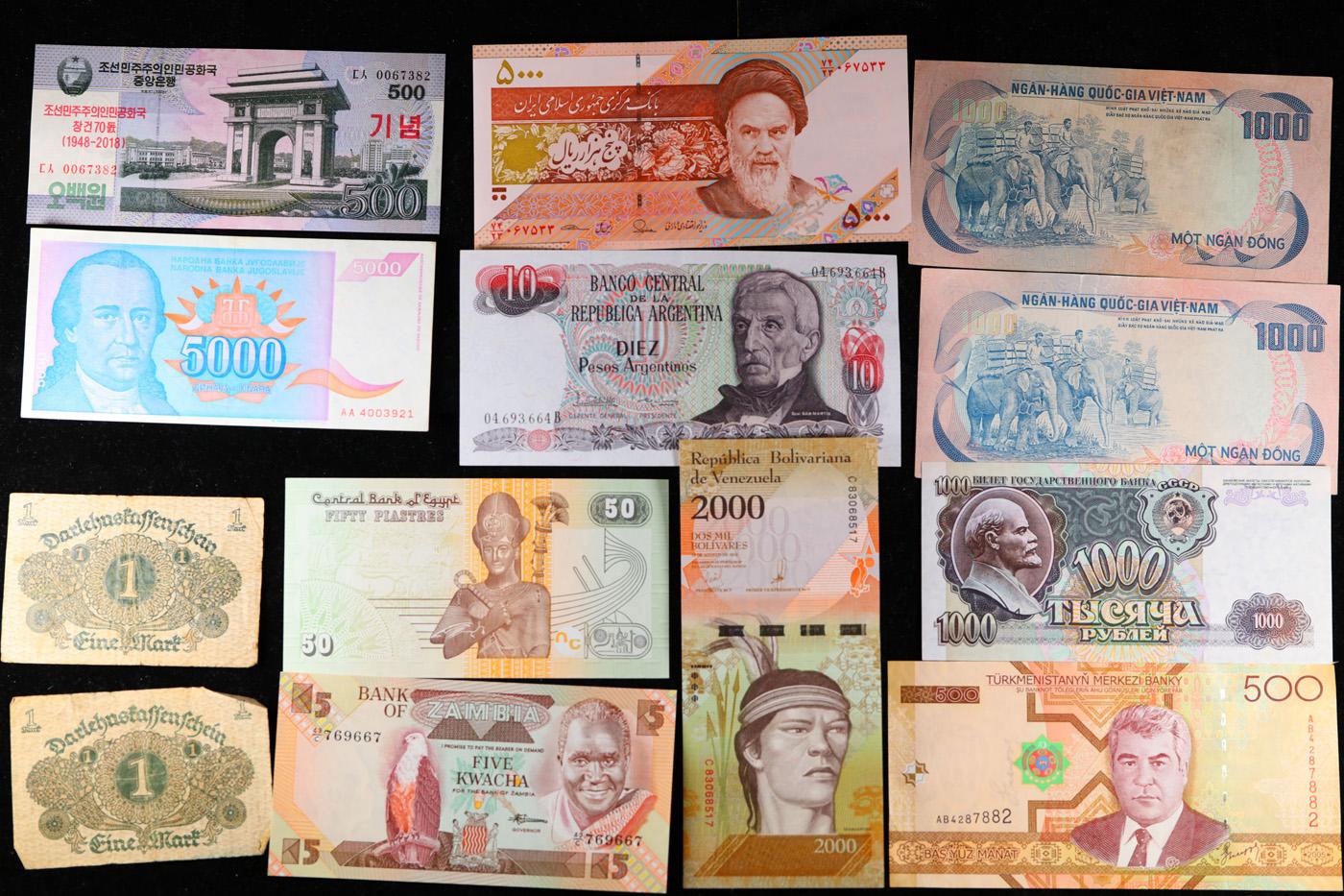 Lot of 27 Foreign Currency Notes - Variety of Countries, Years, Denominations!