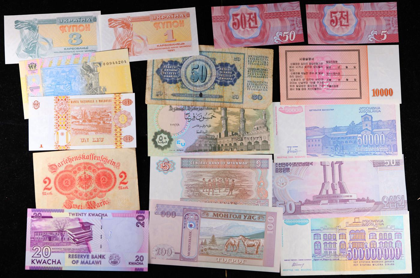 Lot of 27 Foreign Currency Notes - Variety of Countries, Years, Denominations!