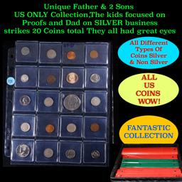 Unique Father & 2 Sons US ONLY Collection,The kids focused on Proofs and Dad on SILVER business stri