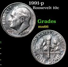 1991-p Roosevelt Dime 10c Grades GEM+ Unc