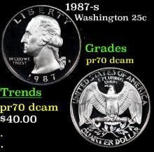 Proof 1987-s Washington Quarter 25c Grades GEM++ Proof Deep Cameo