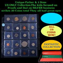 Unique Father & 2 Sons US ONLY Collection,The kids focused on Proofs and Dad on SILVER business stri