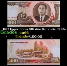 1992 Upper Korea 100 Won Banknote P# 43a Grades Gem+ CU