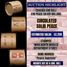 *Uncovered Hoard* - Covered End Roll - Marked "Peace Supreme" - Weight shows x10 Coins (FC)