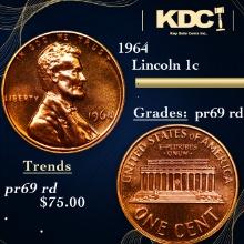 Proof 1964 Lincoln Cent Silver 1c Grades Gem++ Proof Red