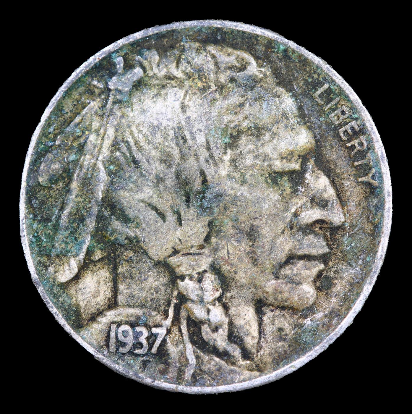 1937-p Buffalo Nickel 5c Grades Choice AU/BU Slider