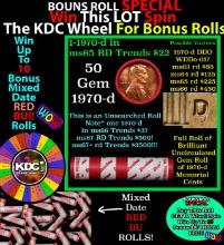 CRAZY Penny Wheel Buy THIS 1970-d solid Red BU Lincoln 1c roll & get 1-10 BU Red rolls FREE WOW