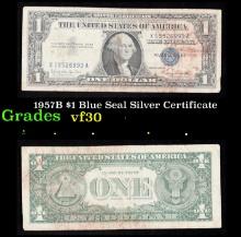 1957B $1 Blue Seal Silver Certificate Grades vf++