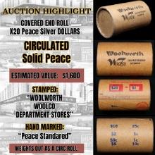 *Uncovered Hoard* - Covered End Roll - Marked "Morgan/Peace Standard" - Weight shows x20 Coins (FC)