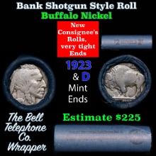 Buffalo Nickel Shotgun Roll in Old Bank Style 'Bell Telephone' Wrapper 1923 & d Mint Ends