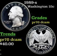 Proof 1989-s Washington Quarter 25c Grades GEM++ Proof Deep Cameo